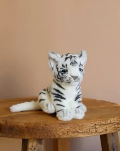 Hansa Tiger Cub Stuffed Animal - White